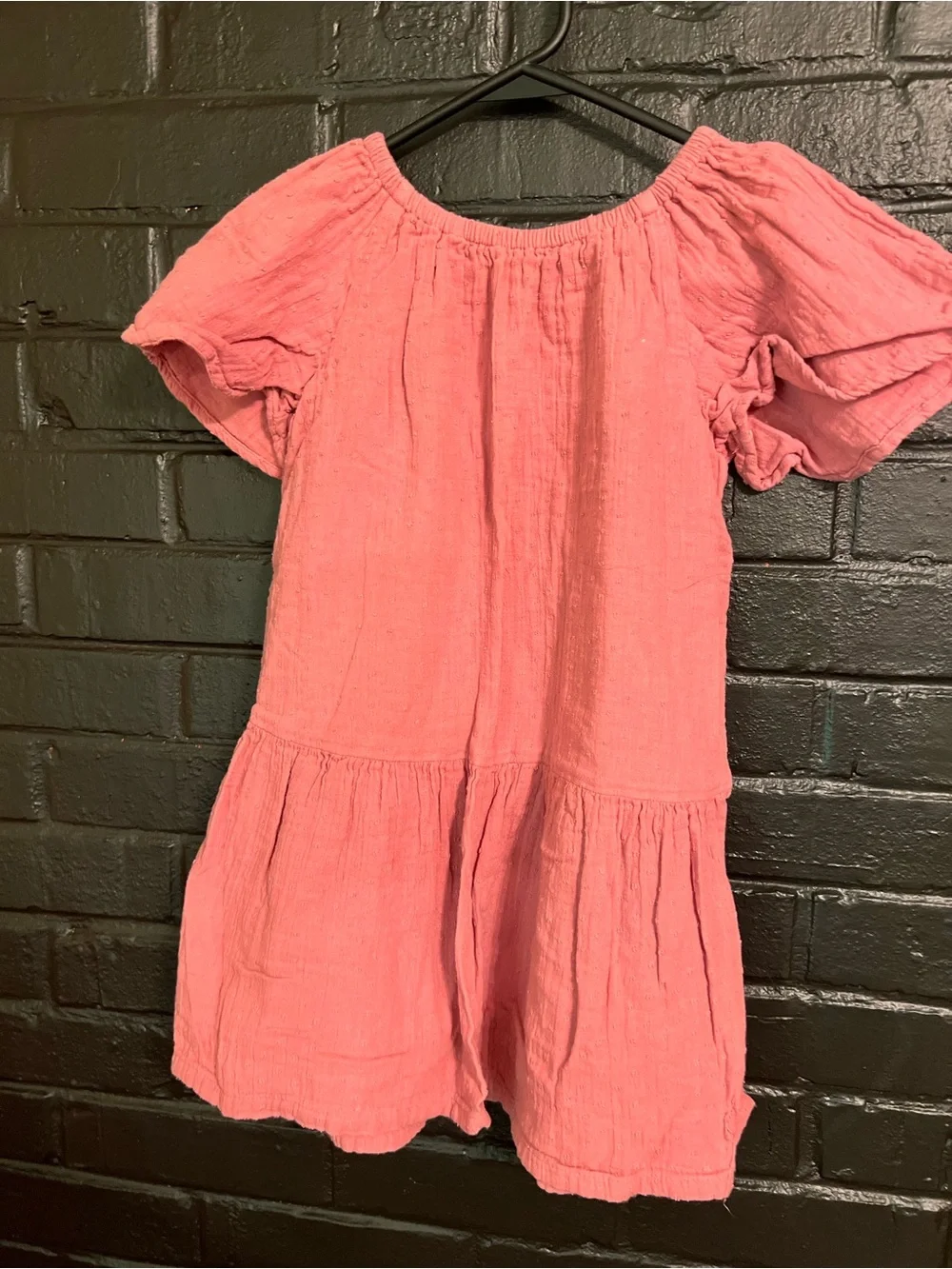 Old Navy Muted Pink Cotton Gauze Tiered Dress